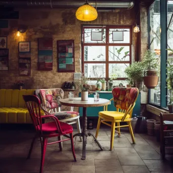 Cafe interior with mismatched furniture on Canon EOS 5D Mark IV - Image 4