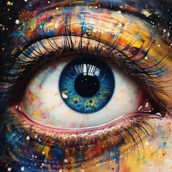 Human eyes blending into cosmic galaxies through a beautiful optical illusion - Image 1