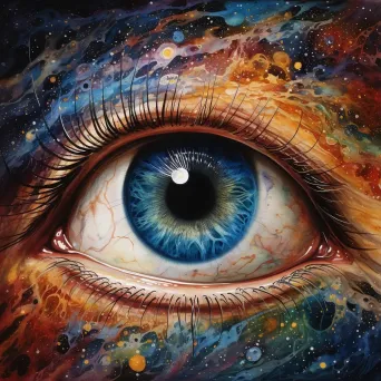 Human eyes blending into cosmic galaxies through a beautiful optical illusion - Image 3