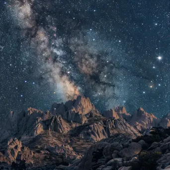 Gemini constellation over mountain range at night - Image 1