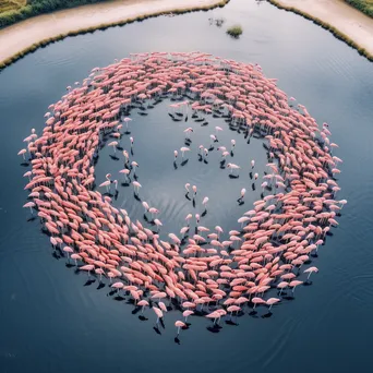 Flamingos in Lagoon