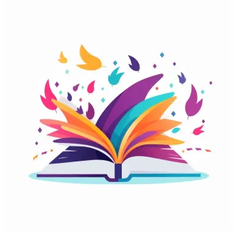 Multicolored books flying out of a notebook logo - Image 2