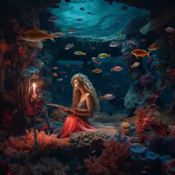 Underwater kingdom with mermaids and coral reefs - Image 2