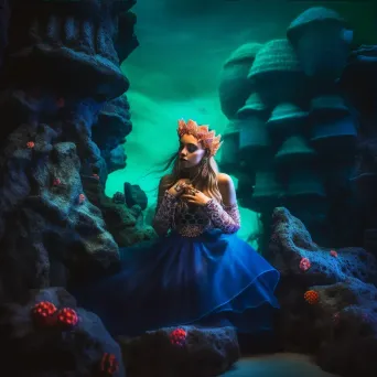 Underwater kingdom with mermaids and coral reefs - Image 3