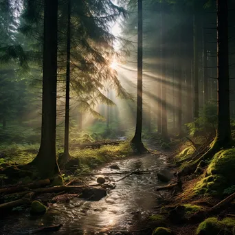 Mountain Forest Sunbeams