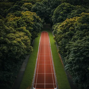 Aerial View of Quiet Running Track