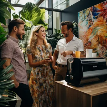 Coffee Cart Gathering at Work