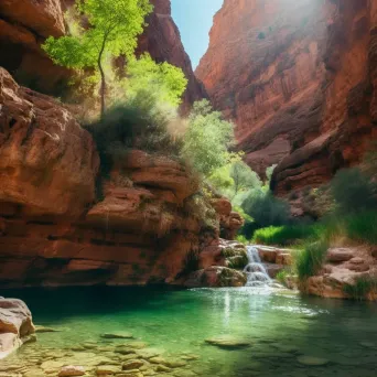 Canyon oasis waterfall - Image 1