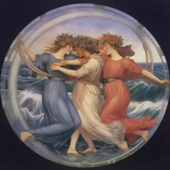 Sea nymphs dancing on waves under a rainbow - Image 3