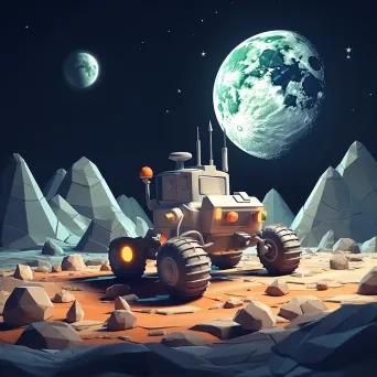 Low Poly Moon Rover