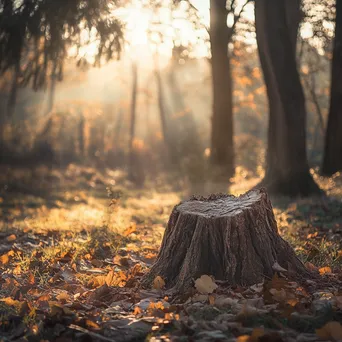 Sun-Drenched Ancient Tree Stump