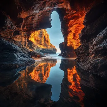 Morning light filtering through coastal caves - Image 4