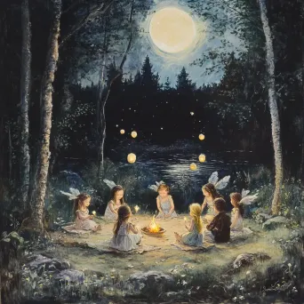 Fairy Picnic Under Moonlight