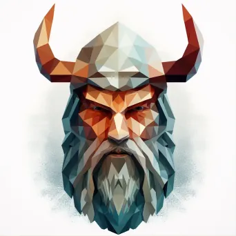 Low poly Viking in winter setting - Image 1