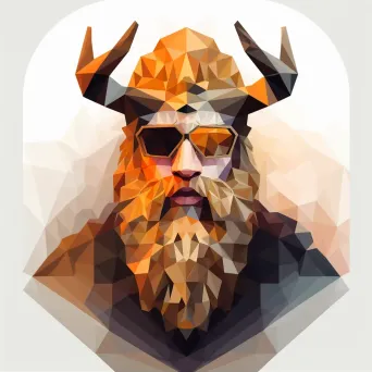 Low poly Viking in winter setting - Image 2