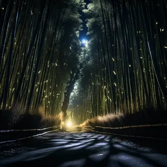 Bamboo forest illuminated by moonlight - Image 2