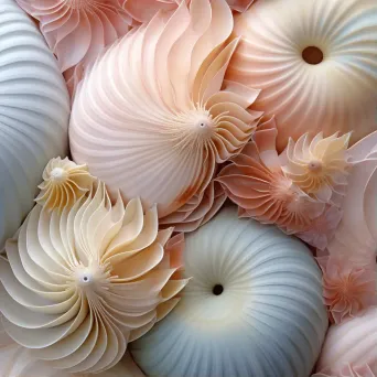 Close-up image of a spiral seashell texture with subtle color variations - Image 1