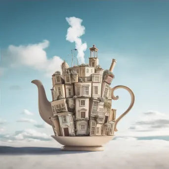 Surreal architectural fantasies with oversized book and teapot buildings - Image 4