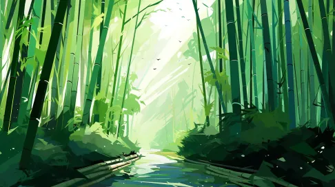 Low Poly Bamboo Forest