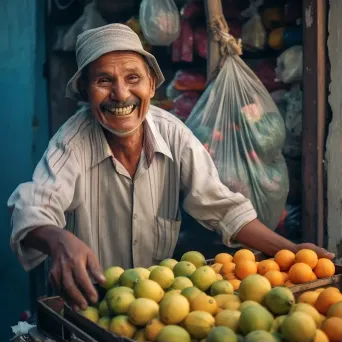 Fruit vendor street negotiations - Image 1