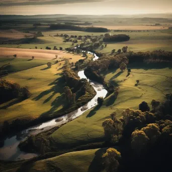 Rural landscape with winding river shot on Nikon D850 - Image 1