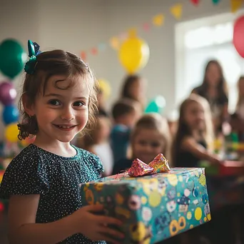 Children at home enjoying a birthday party surrounded by decorations. - Image 1