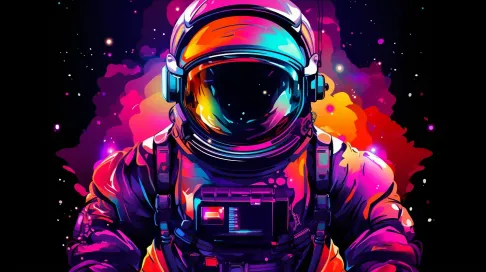 Low Poly Neon Astronaut