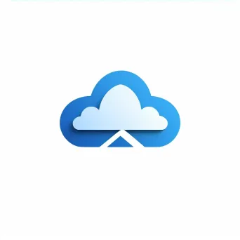 Logo with cloud and upward arrow in blue and white colors - Image 4