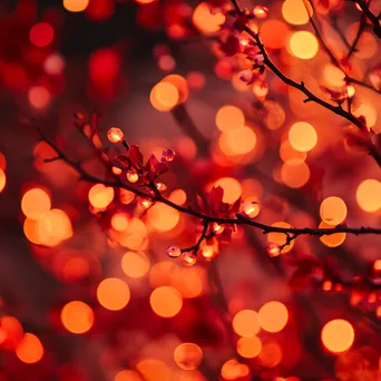 Crimson gradient fading into orange with glittering bokeh - Image 1