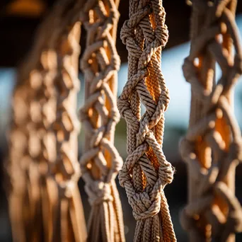 Close-up of traditional rope bridge weaving - Image 4