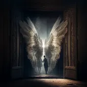 Ethereal wings emerging from human figure symbolizing spiritual awakening - Image 2