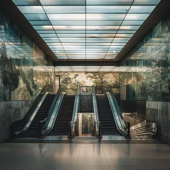 Underground subway station with murals and natural light - Image 1