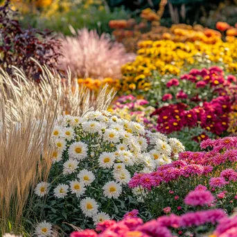 Chrysanthemums in a colorful garden setting. - Image 3