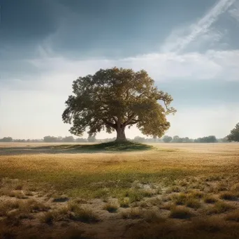 Majestic oak tree standing in field - Image 2