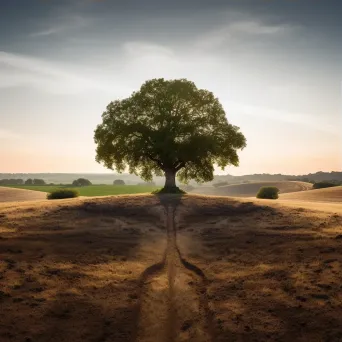 Majestic oak tree standing in field - Image 3