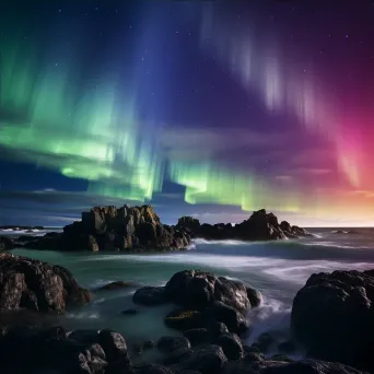 Southern lights on coastal landscape - Image 4