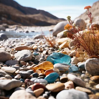 Desert spring with colorful stones on the banks - Image 1