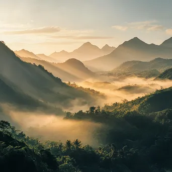 Misty Mountain Landscape at Dawn