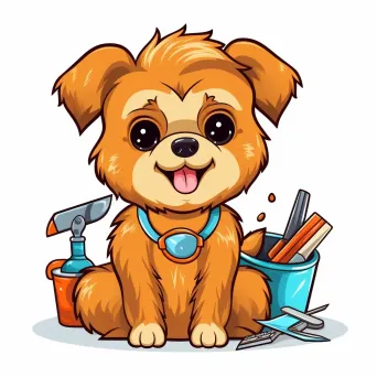 Cute puppy pet grooming service logo on a white background - Image 2