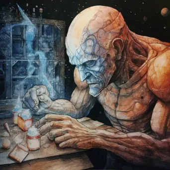 Creation of golem with alchemist infusing magic into clay - Image 3