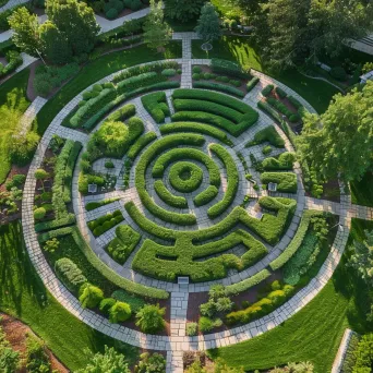 labyrinth garden aerial photo - Image 3