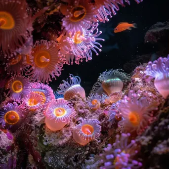 Underwater cave with sea anemones and seahorses - Image 3