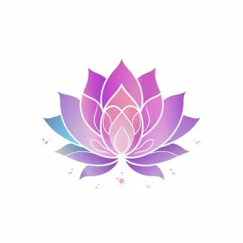 Yoga studio logo with peaceful lotus flower in flat style - Image 1