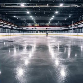 Empty Ice Hockey Rink