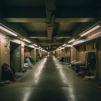 Homeless Shelter at Night - Image 1