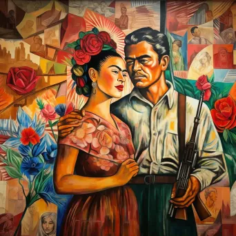 Mural of Frida and Diego