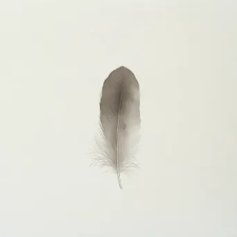 Minimalist watercolor of a solitary feather against a white canvas - Image 4