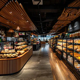 Bakery section in a supermarket with fresh bread and pastries. - Image 3