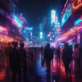 Futuristic Nightlife Scene