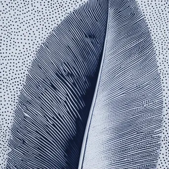 Detailed close-up of a feather captured in stipple art style showcasing its texture and patterns - Image 2